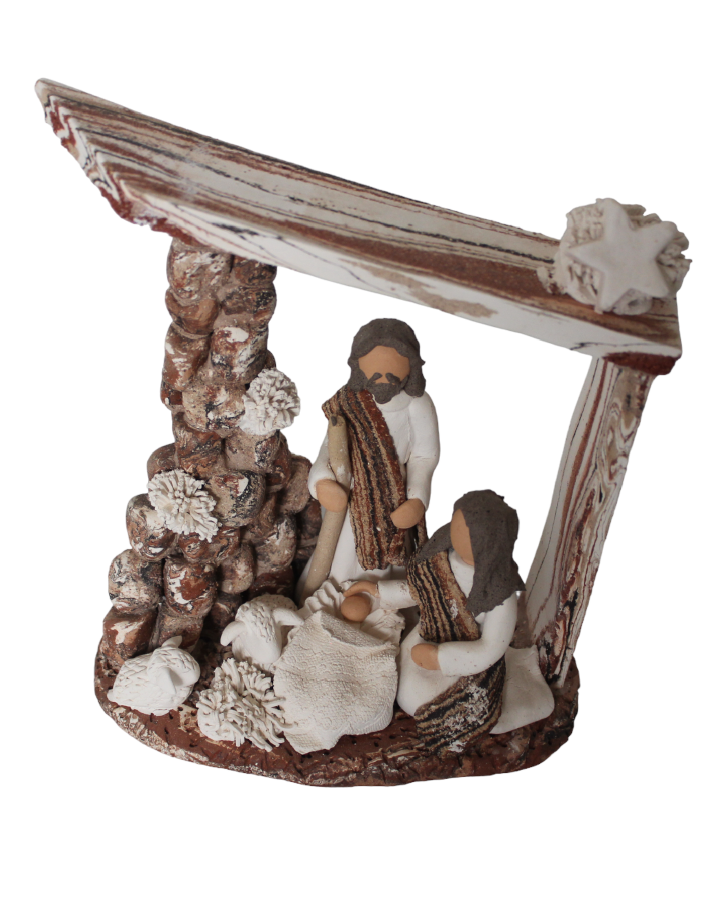 Clay nativity scene
